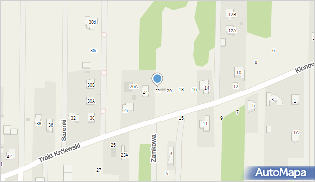 Wojcieszyn, Trakt Królewski, 22, mapa Wojcieszyn