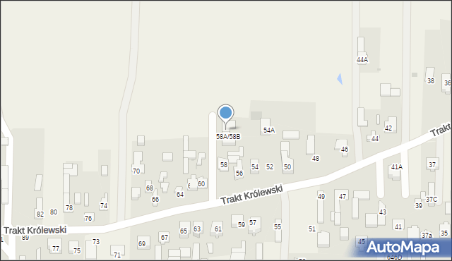 Wojcieszyn, Trakt Królewski, 58b, mapa Wojcieszyn