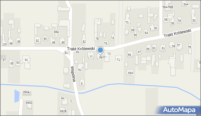 Wojcieszyn, Trakt Królewski, 75, mapa Wojcieszyn