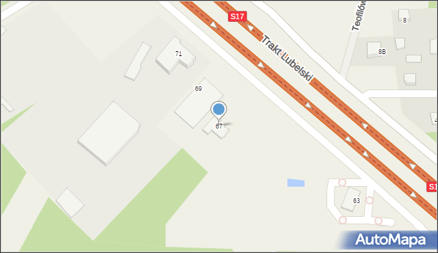 Wola Ducka, Trakt Lubelski, 67, mapa Wola Ducka