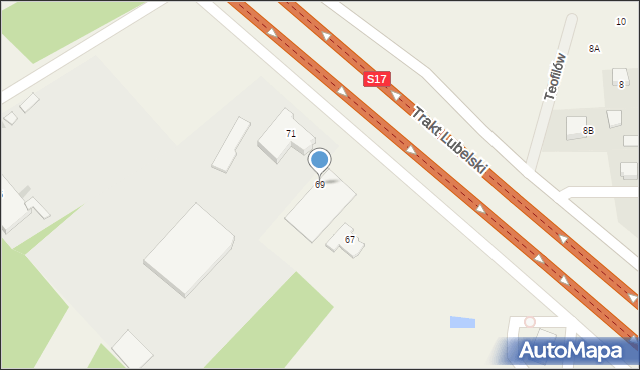 Wola Ducka, Trakt Lubelski, 69, mapa Wola Ducka