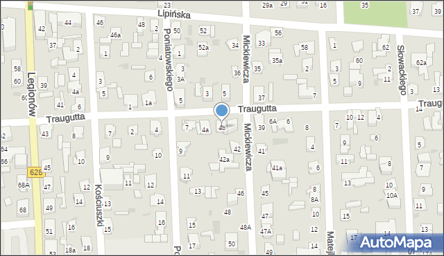 Wołomin, Traugutta Romualda, gen., 4b, mapa Wołomin