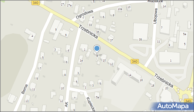 Wołów, Trzebnicka, 8, mapa Wołów