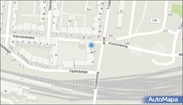 Wrocław, Trzebnicka, 44, mapa Wrocławia