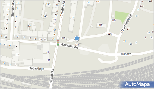 Wrocław, Trzebnicka, 31B, mapa Wrocławia