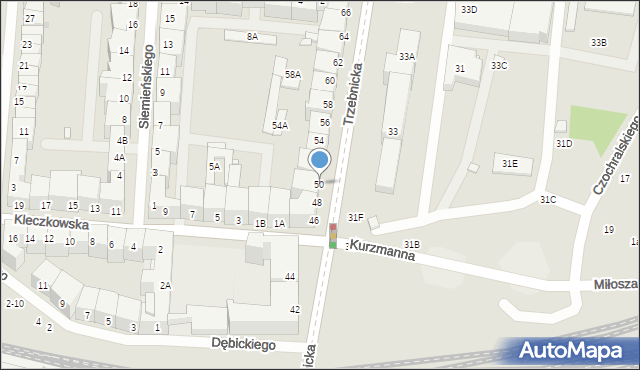 Wrocław, Trzebnicka, 50, mapa Wrocławia