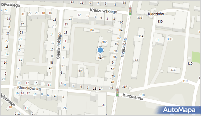Wrocław, Trzebnicka, 54A, mapa Wrocławia