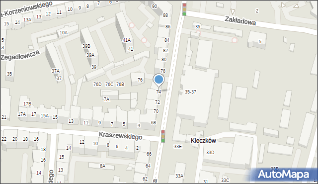 Wrocław, Trzebnicka, 74, mapa Wrocławia