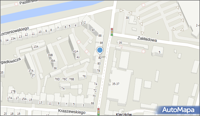 Wrocław, Trzebnicka, 82, mapa Wrocławia