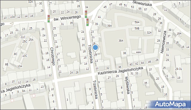 Wrocław, Trzebnicka, 15, mapa Wrocławia