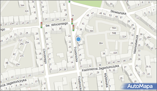 Wrocław, Trzebnicka, 19, mapa Wrocławia