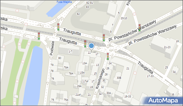 Wrocław, Traugutta Romualda, gen., 13, mapa Wrocławia