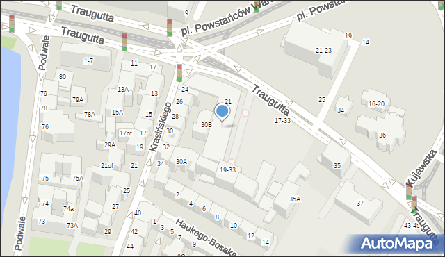 Wrocław, Traugutta Romualda, gen., 15, mapa Wrocławia