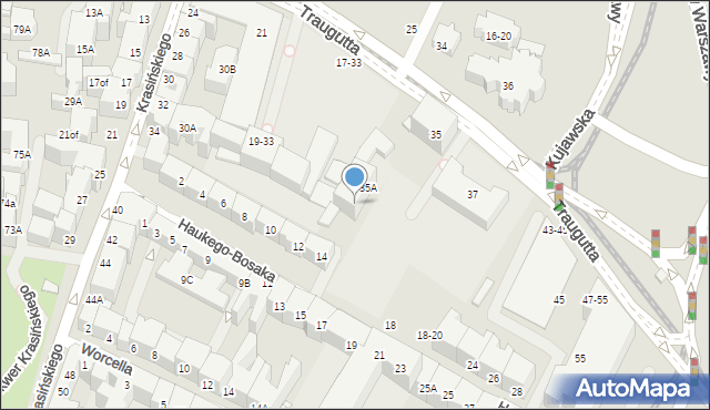 Wrocław, Traugutta Romualda, gen., 35B, mapa Wrocławia