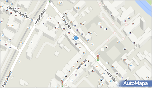 Wrocław, Traugutta Romualda, gen., 65, mapa Wrocławia