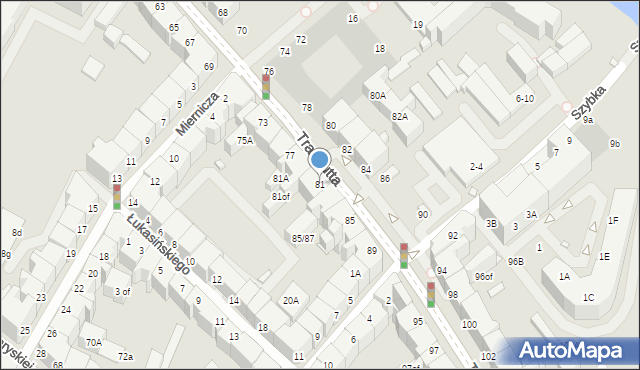 Wrocław, Traugutta Romualda, gen., 81, mapa Wrocławia