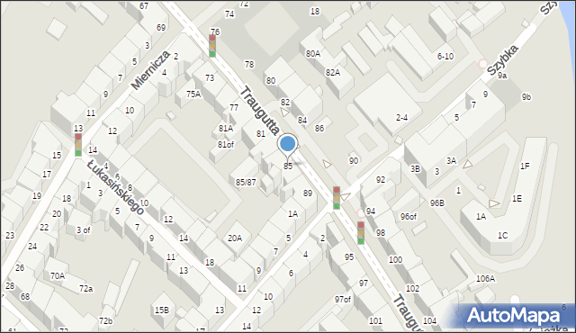 Wrocław, Traugutta Romualda, gen., 85, mapa Wrocławia