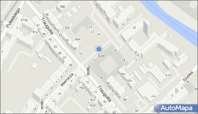 Wrocław, Traugutta Romualda, gen., 72, mapa Wrocławia