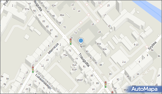 Wrocław, Traugutta Romualda, gen., 78, mapa Wrocławia