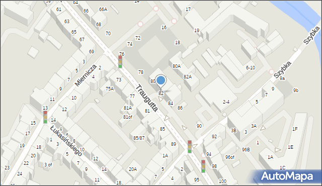 Wrocław, Traugutta Romualda, gen., 82, mapa Wrocławia