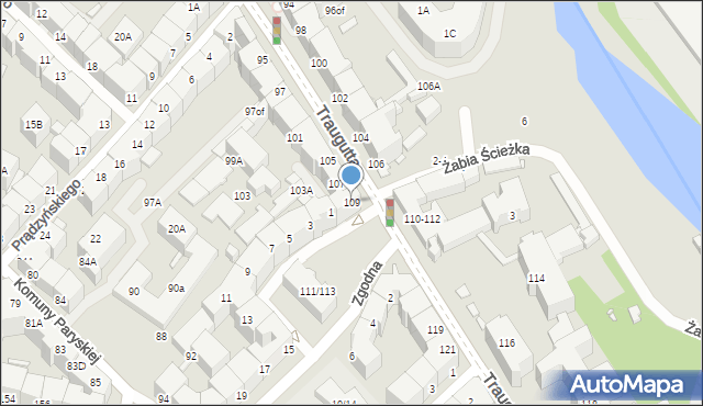 Wrocław, Traugutta Romualda, gen., 109, mapa Wrocławia