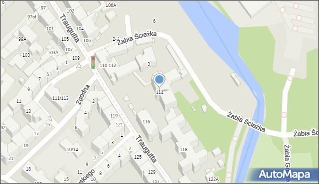 Wrocław, Traugutta Romualda, gen., 114, mapa Wrocławia