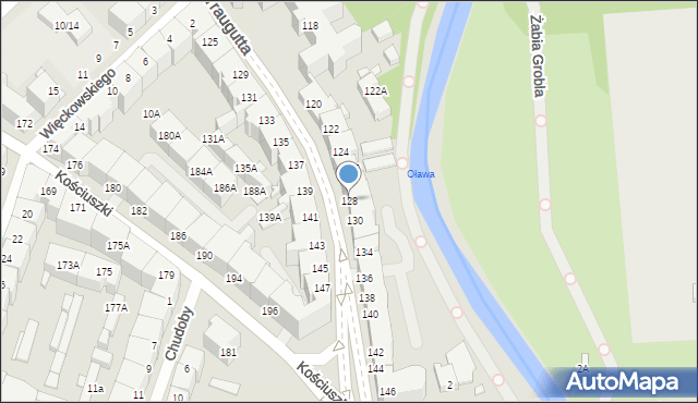 Wrocław, Traugutta Romualda, gen., 128, mapa Wrocławia