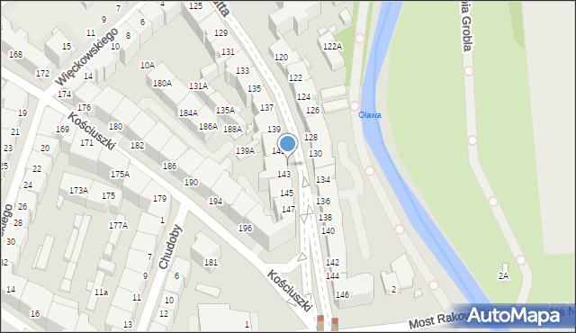 Wrocław, Traugutta Romualda, gen., 132u, mapa Wrocławia