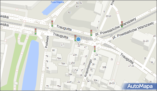 Wrocław, Traugutta Romualda, gen., 11, mapa Wrocławia