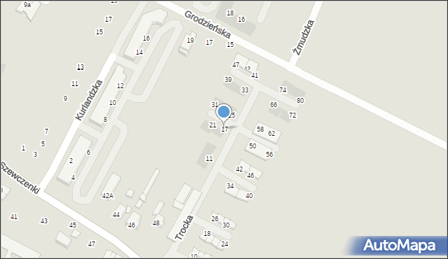 Wrocław, Trocka, 17, mapa Wrocławia