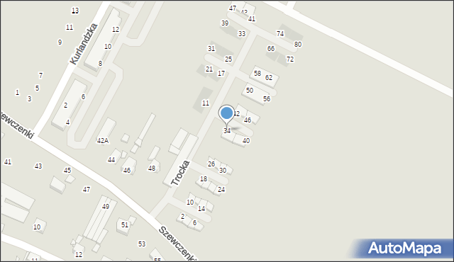 Wrocław, Trocka, 34, mapa Wrocławia