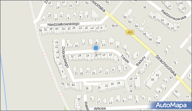 Wrocław, Treski Jerzego, 18, mapa Wrocławia