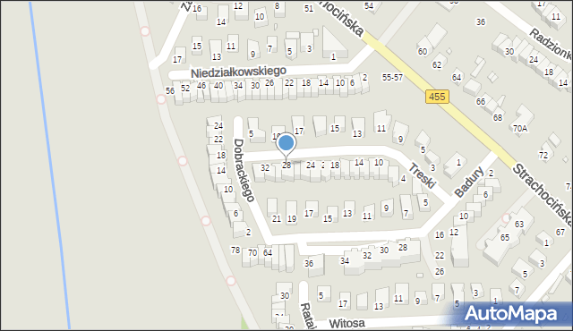 Wrocław, Treski Jerzego, 28, mapa Wrocławia