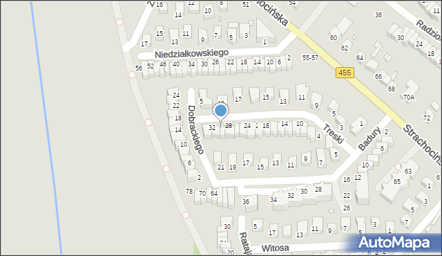 Wrocław, Treski Jerzego, 30, mapa Wrocławia