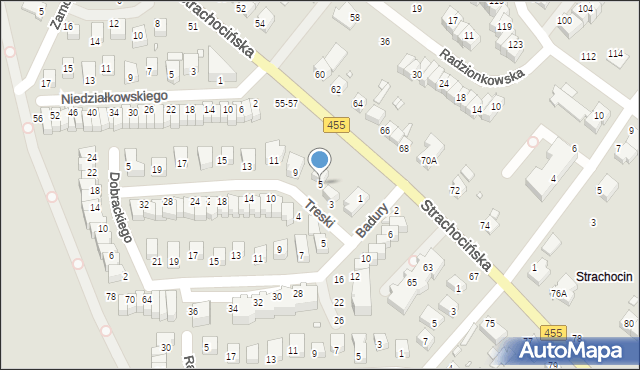 Wrocław, Treski Jerzego, 5, mapa Wrocławia