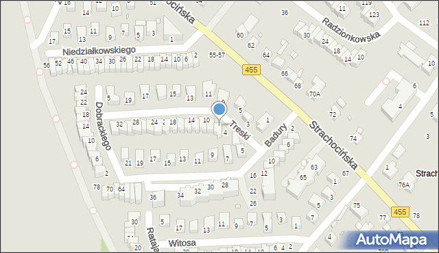 Wrocław, Treski Jerzego, 6, mapa Wrocławia