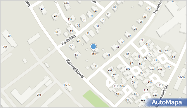 Wrocław, Trentowskiego Bronisława, 36B, mapa Wrocławia