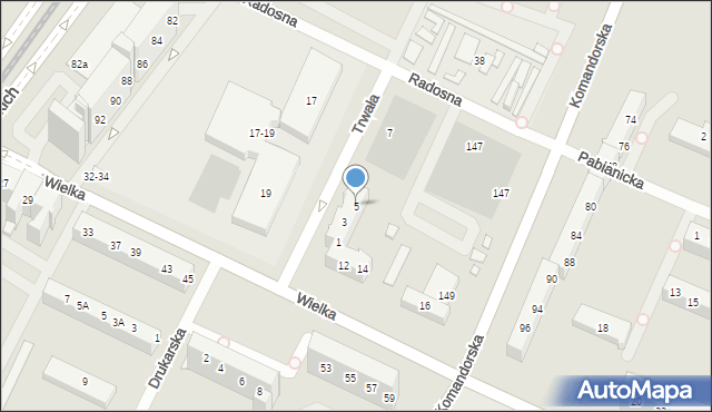 Wrocław, Trwała, 5, mapa Wrocławia