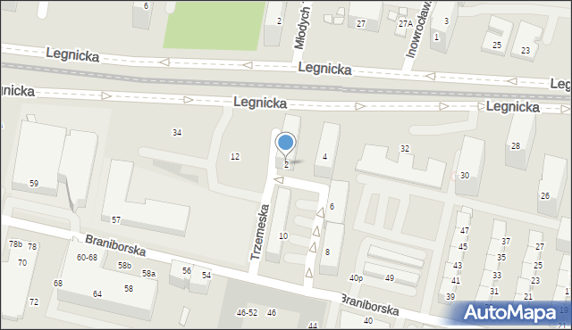 Wrocław, Trzemeska, 2, mapa Wrocławia