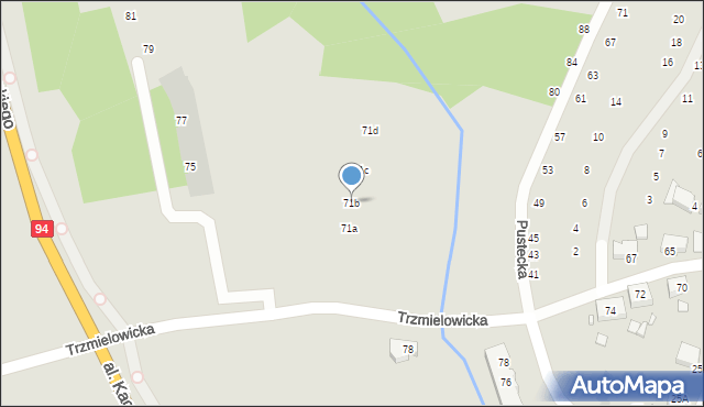 Wrocław, Trzmielowicka, 71b, mapa Wrocławia