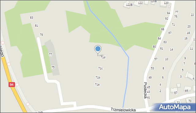 Wrocław, Trzmielowicka, 71e, mapa Wrocławia
