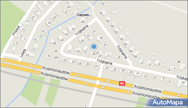 Wrocław, Trójkątna, 21, mapa Wrocławia