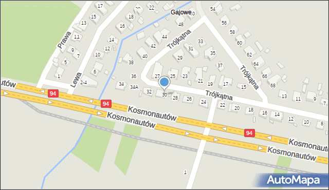 Wrocław, Trójkątna, 30, mapa Wrocławia