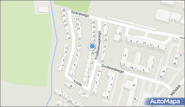 Wrocław, Trzebiatowskiego Włodzimierza, 14, mapa Wrocławia