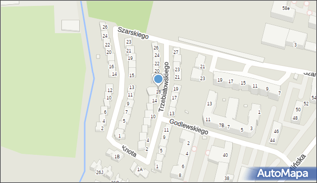 Wrocław, Trzebiatowskiego Włodzimierza, 16, mapa Wrocławia