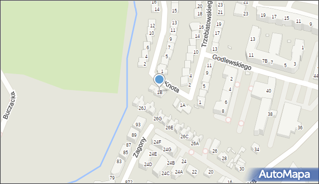 Wrocław, Trzebiatowskiego Włodzimierza, 1B, mapa Wrocławia