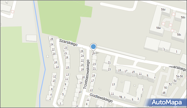 Wrocław, Trzebiatowskiego Włodzimierza, 27, mapa Wrocławia