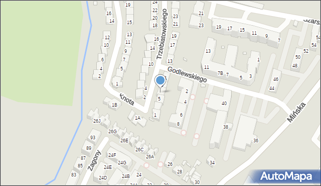 Wrocław, Trzebiatowskiego Włodzimierza, 7, mapa Wrocławia