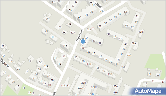 Wrocław, Trawowa, 21, mapa Wrocławia