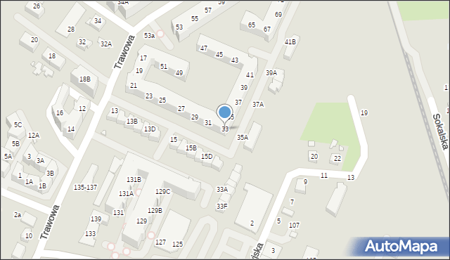 Wrocław, Trawowa, 33, mapa Wrocławia